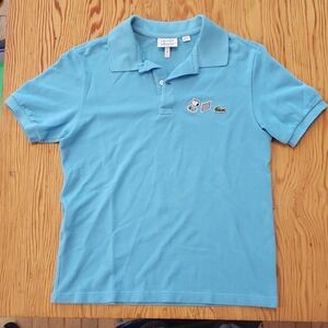 Kid Lacoste Blue Polo Shirt Classic Design Short Sleeves